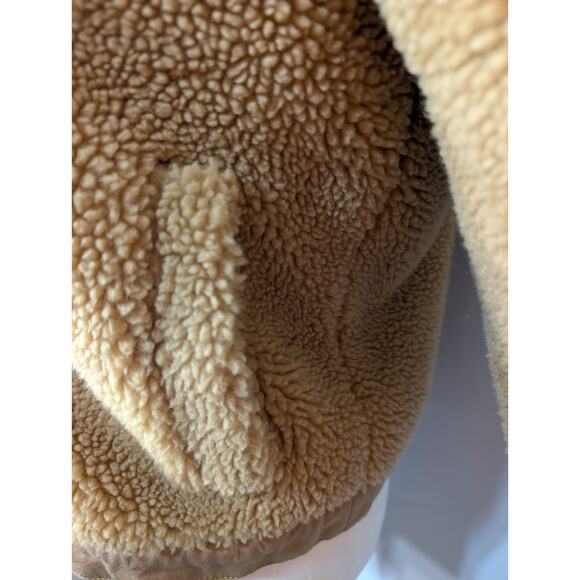 Madewell Sherpa Portland Teddy Jacket Coat Tan Brown Womens Size Small S - Picture 3 of 8